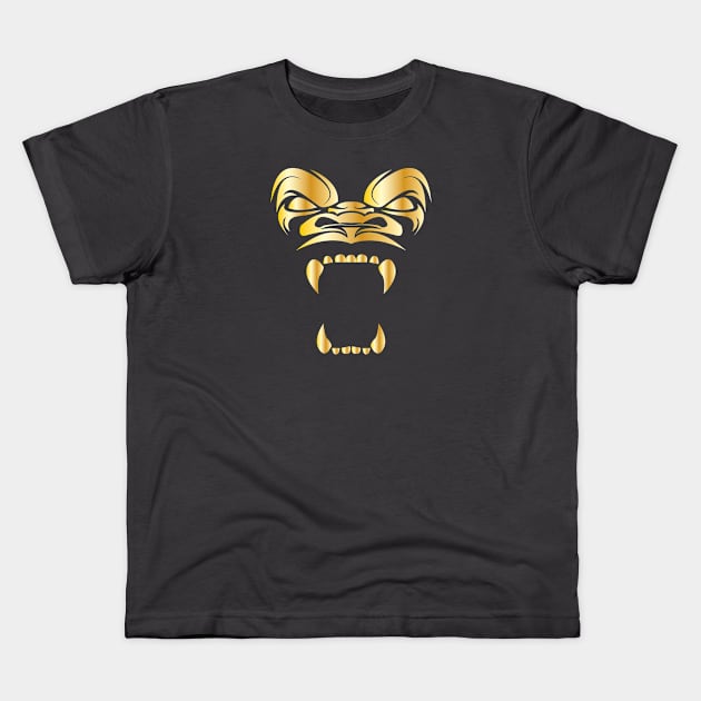 Gorilla Face Kids T-Shirt by Happy Art Designs